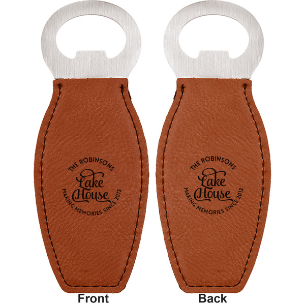 Lake House #2 Leather Bar Bottle Opener - Front and Back