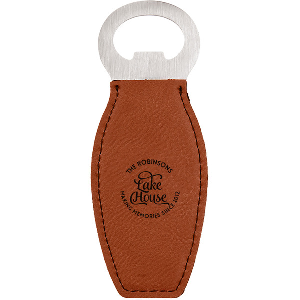 Custom Lake House #2 Leatherette Bottle Opener - Double Sided (Personalized)