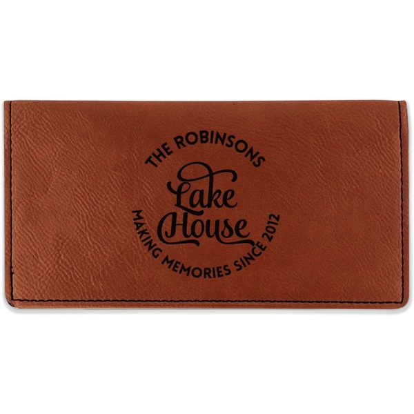 Custom Lake House #2 Leatherette Checkbook Holder - Single Sided (Personalized)