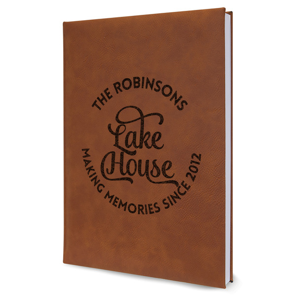 Custom Lake House #2 Leather Sketchbook - Large - Double Sided (Personalized)