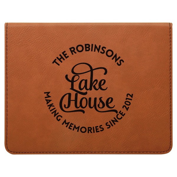 Lake House #2 Leatherette 4-Piece Wine Tool Set Flat