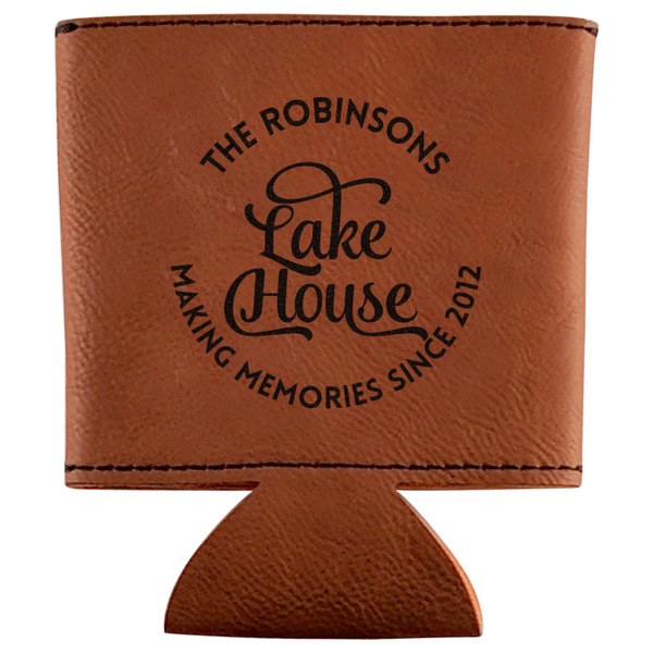 Custom Lake House #2 Leatherette Can Sleeve (Personalized)