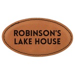 Lake House #2 Leatherette Oval Name Badge with Magnet (Personalized)