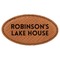 Lake House #2 Leatherette Oval Name Badge with Magnet (Personalized)