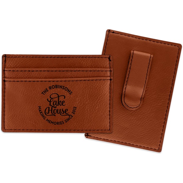 Custom Lake House #2 Leatherette Wallet with Money Clip (Personalized)