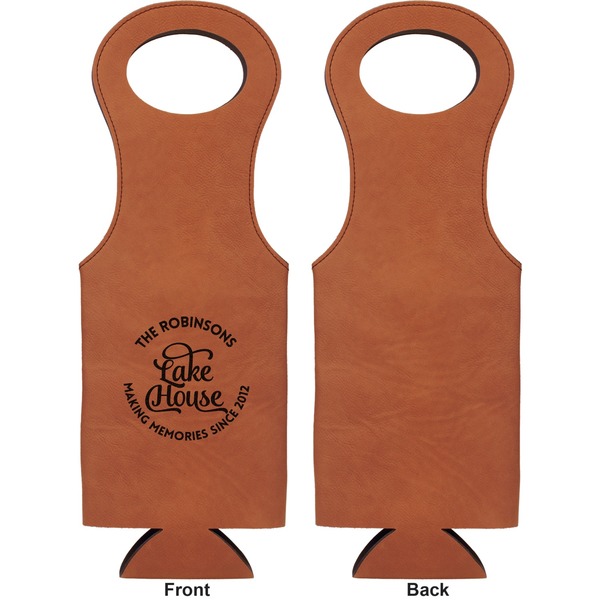 Lake House #2 Leatherette Wine Tote Single Sided - Front and Back