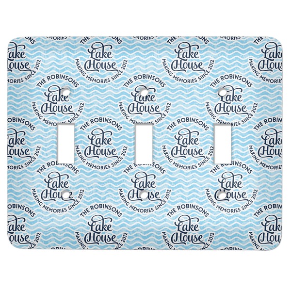 Custom Lake House #2 Light Switch Cover (3 Toggle Plate) (Personalized)