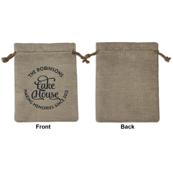 Lake House #2 Medium Burlap Gift Bag - Front Approval