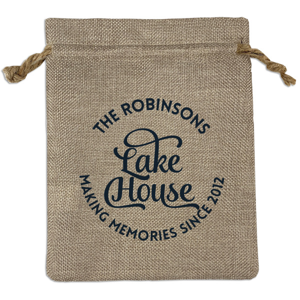 Custom Lake House #2 Burlap Gift Bag (Personalized)