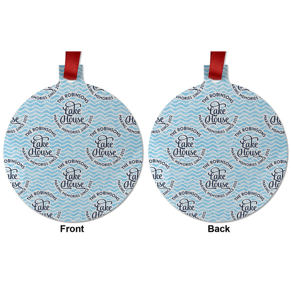 Lake House #2 Metal Ball Ornament - Front and Back