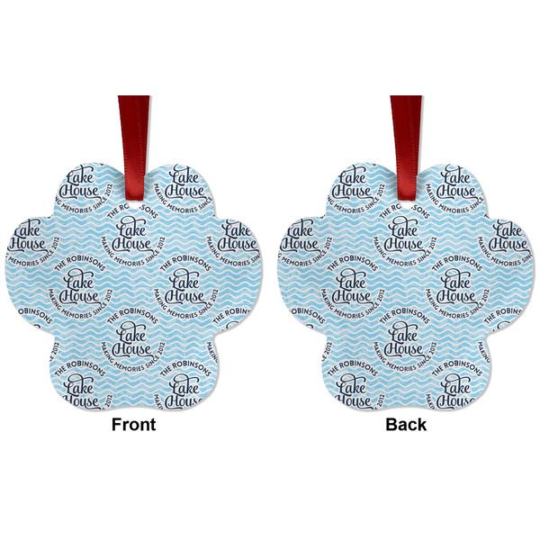 Lake House #2 Metal Paw Ornament - Front and Back