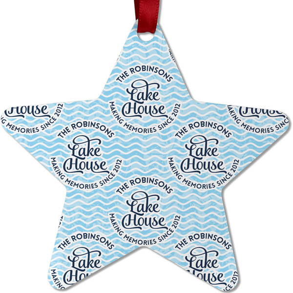 Lake House #2 Metal Star Ornament - Front