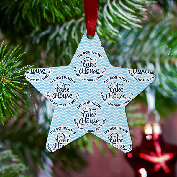 Lake House #2 Metal Star Ornament - Lifestyle