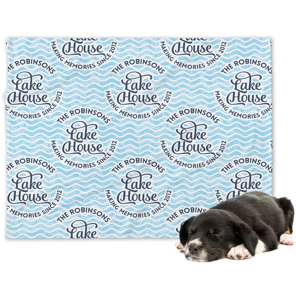 Custom Lake House #2 Dog Blanket - Large (Personalized)