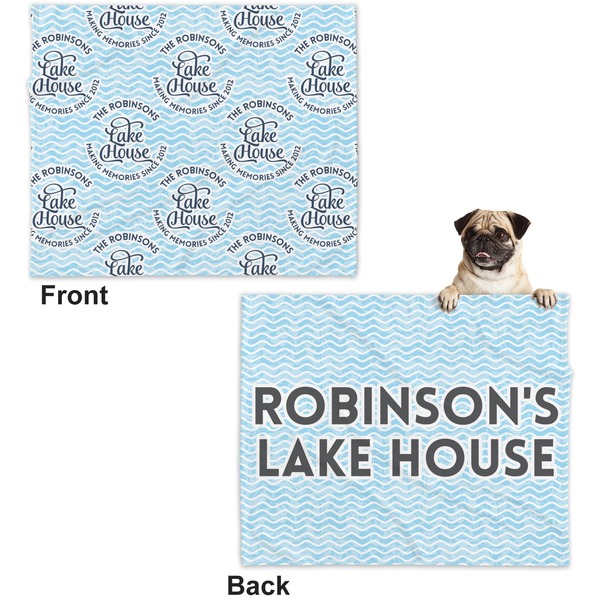 Lake House #2 Microfleece Dog Blanket - Large- Front & Back