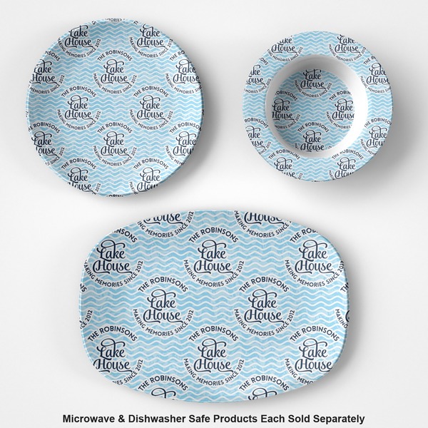 Lake House #2 Microwave & Dishwasher Safe CP Plastic Dishware - Group