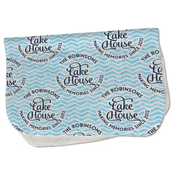 Lake House #2 Burp Cloth - Fleece w/ Name All Over