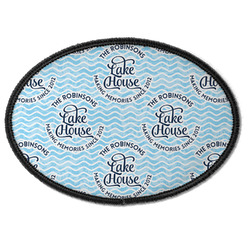 Lake House #2 Iron On Oval Patch w/ Name All Over
