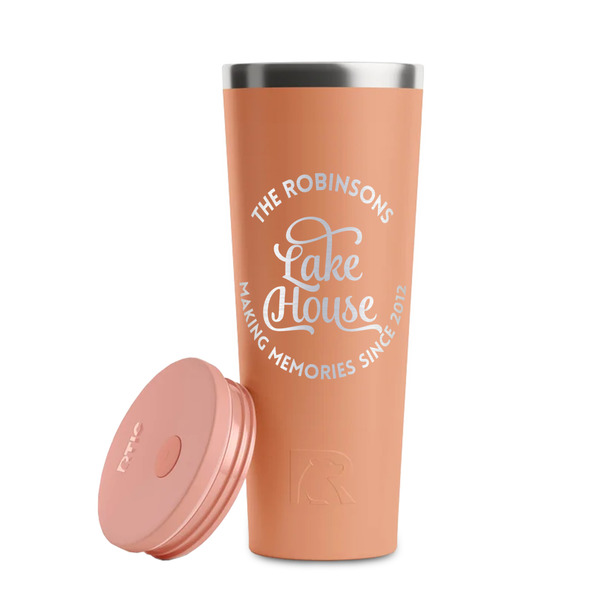Lake House #2 Peach RTIC Everyday Tumbler - 28 oz. - Lid Off