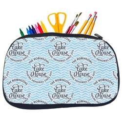 Lake House #2 Neoprene Pencil Case - Medium w/ Name All Over