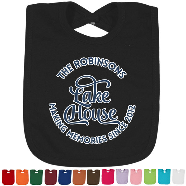 Custom Lake House #2 Cotton Baby Bib (Personalized)