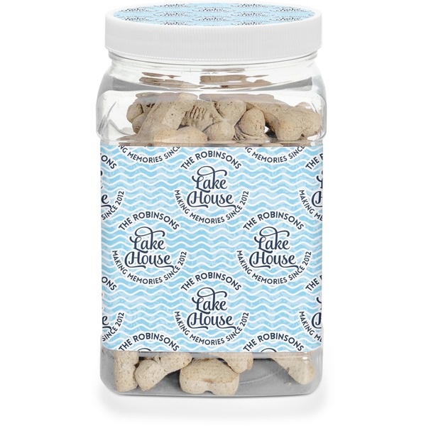 Custom Lake House #2 Dog Treat Jar (Personalized)