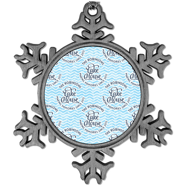 Custom Lake House #2 Vintage Snowflake Ornament (Personalized)