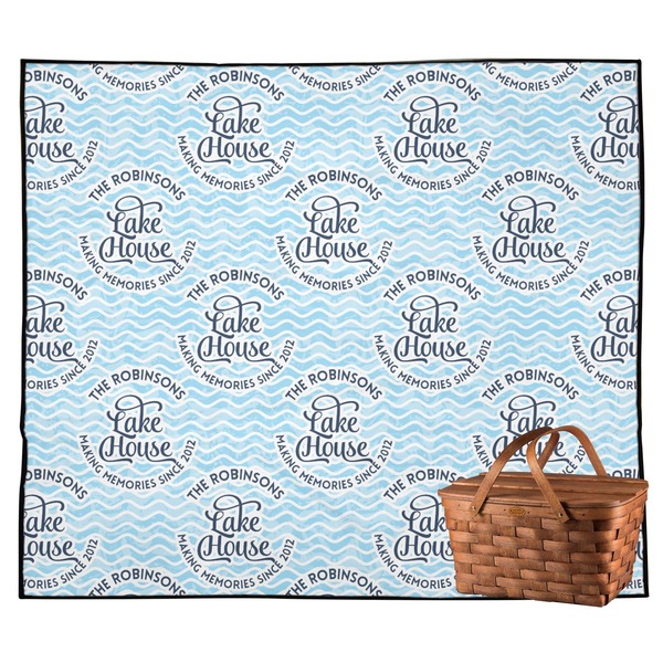 Custom Lake House #2 Outdoor Picnic Blanket (Personalized)