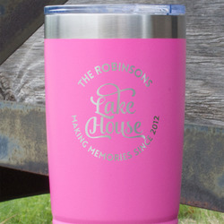 Lake House #2 20 oz Stainless Steel Tumbler - Pink - Double Sided (Personalized)