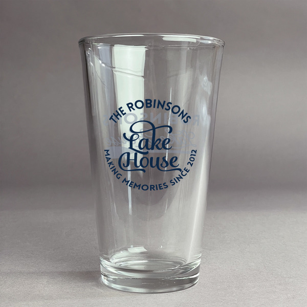 Custom Lake House #2 Pint Glass - Full Color Logo (Personalized)