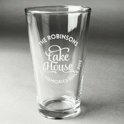 Lake House #2 Pint Glass - Engraved (Personalized)
