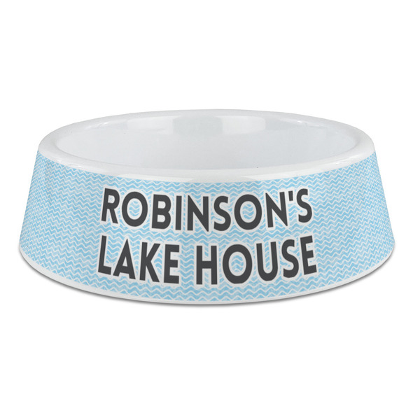 Custom Lake House #2 Plastic Dog Bowl - Large (Personalized)