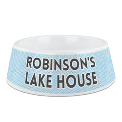 Lake House #2 Plastic Dog Bowl (Personalized)