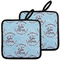 Lake House #2 Pot Holders - Set of 2 w/ Name All Over