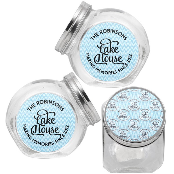 Lake House #2 Puppy Treat Jar - Top Left Right