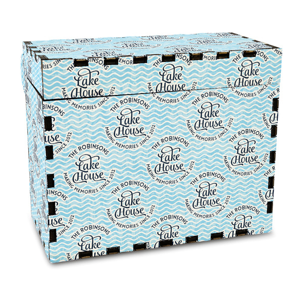 Custom Lake House #2 Wood Recipe Box - Full Color Print (Personalized)
