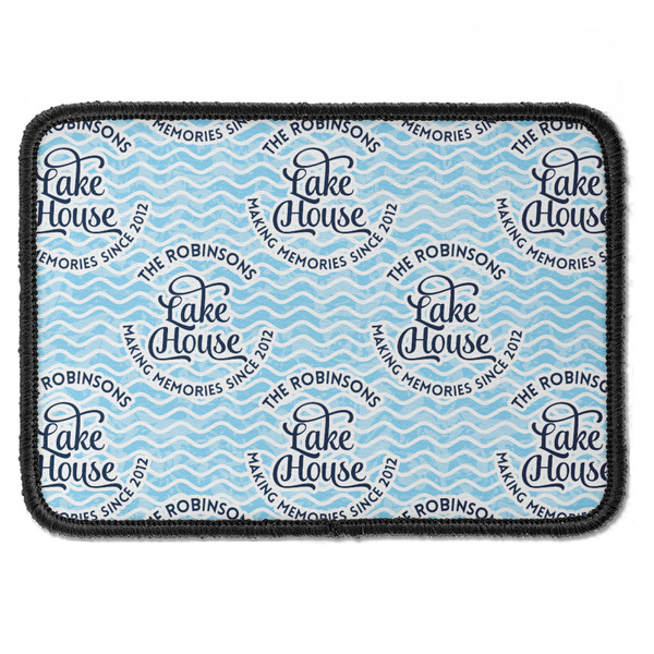Custom Lake House #2 Iron On Rectangle Patch w/ Name All Over