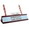 Lake House #2 Red Mahogany Nameplates with Business Card Holder - Angle