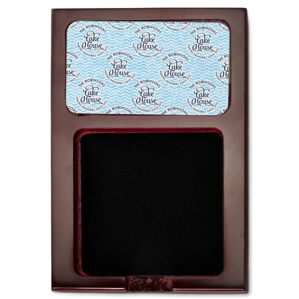 Lake House #2 Red Mahogany Sticky Note Holder - Flat