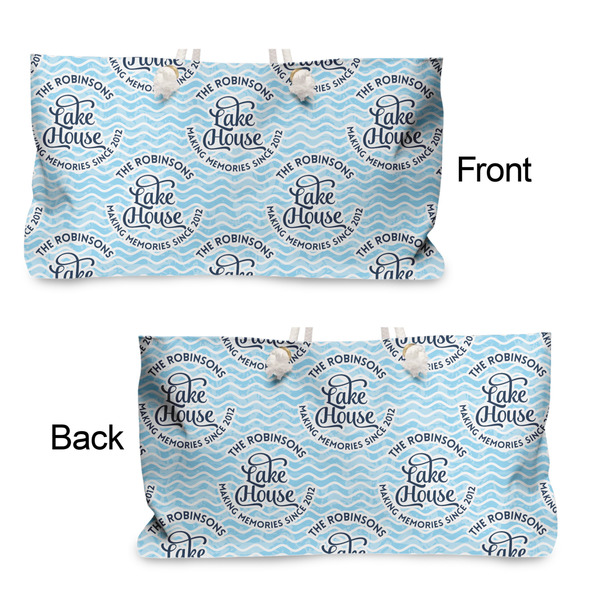 Lake House #2 Large Rope Tote - From & Back View