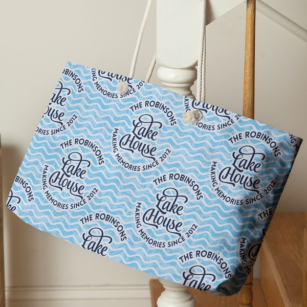 Lake House #2 Large Rope Tote - Life Style