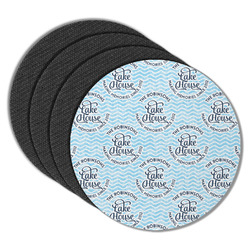 Lake House #2 Round Rubber Backed Coasters - Set of 4 (Personalized)