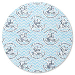 Lake House #2 Round Rubber Backed Coaster (Personalized)