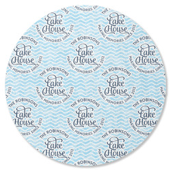 Lake House #2 Round Rubber Backed Coaster (Personalized)