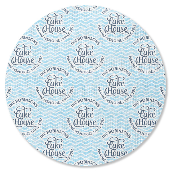 Custom Lake House #2 Round Rubber Backed Coaster (Personalized)
