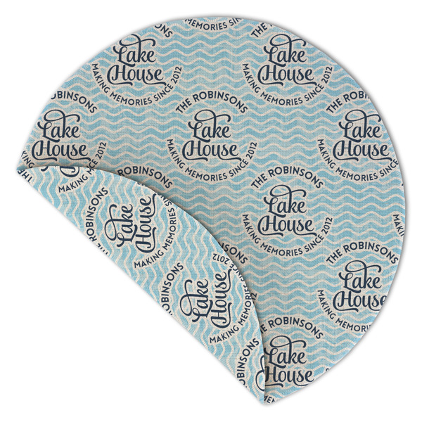 Lake House #2 Round Linen Placemats - Front (folded corner double sided)
