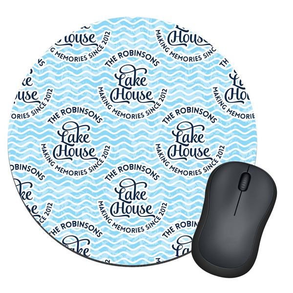 Custom Lake House #2 Round Mouse Pad (Personalized)