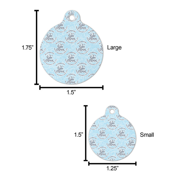 Lake House #2 Round Pet ID Tag - Large - Comparison Scale