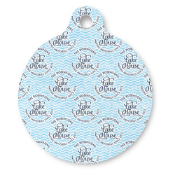 Lake House #2 Round Pet ID Tag - Large (Personalized)