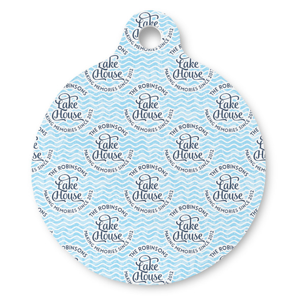 Custom Lake House #2 Round Pet ID Tag - Large (Personalized)